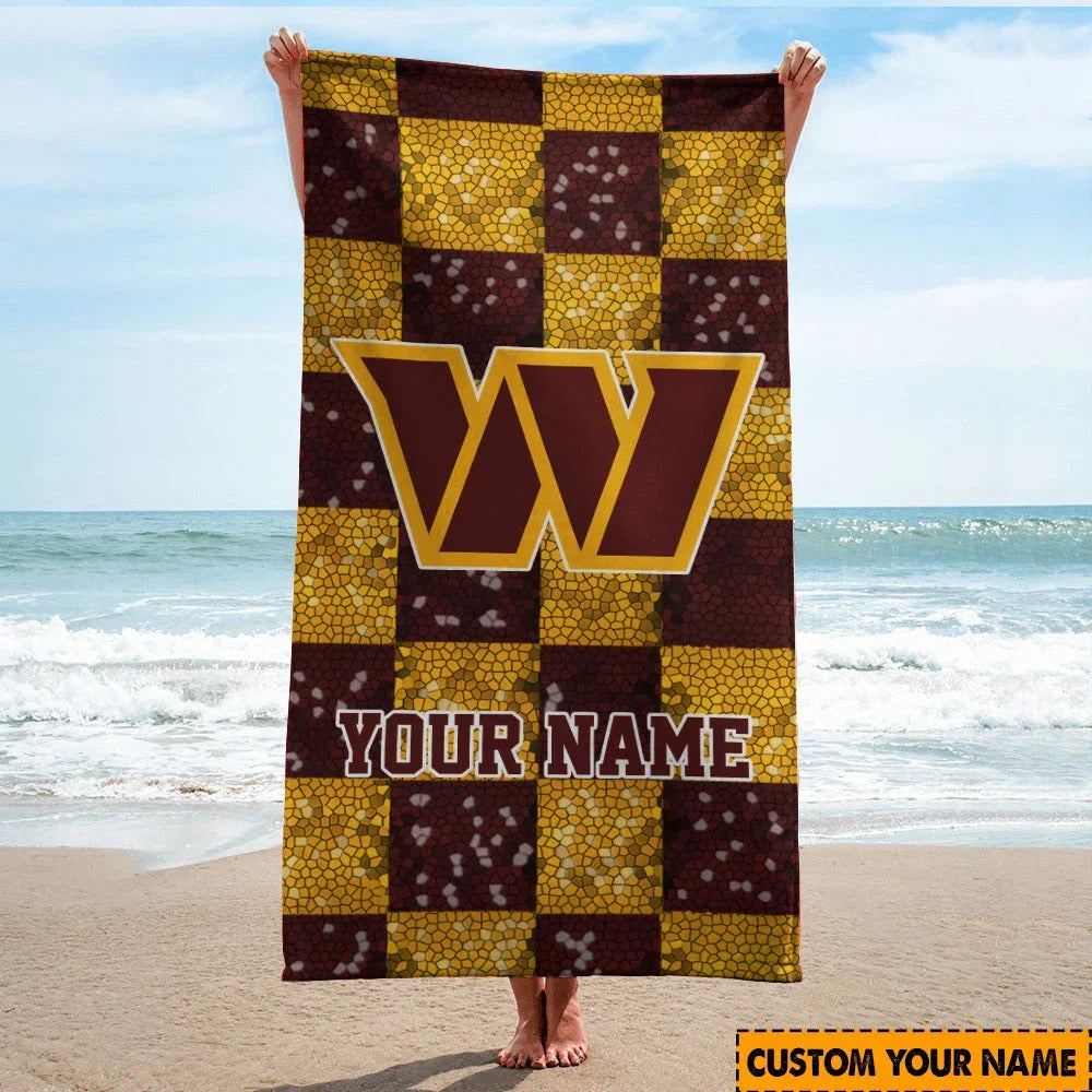 [SPECIAL OFFER] NEW CUSTOMIZED NFL12 WTC WASHINGTON COMMANDERS BEACH TOWEL