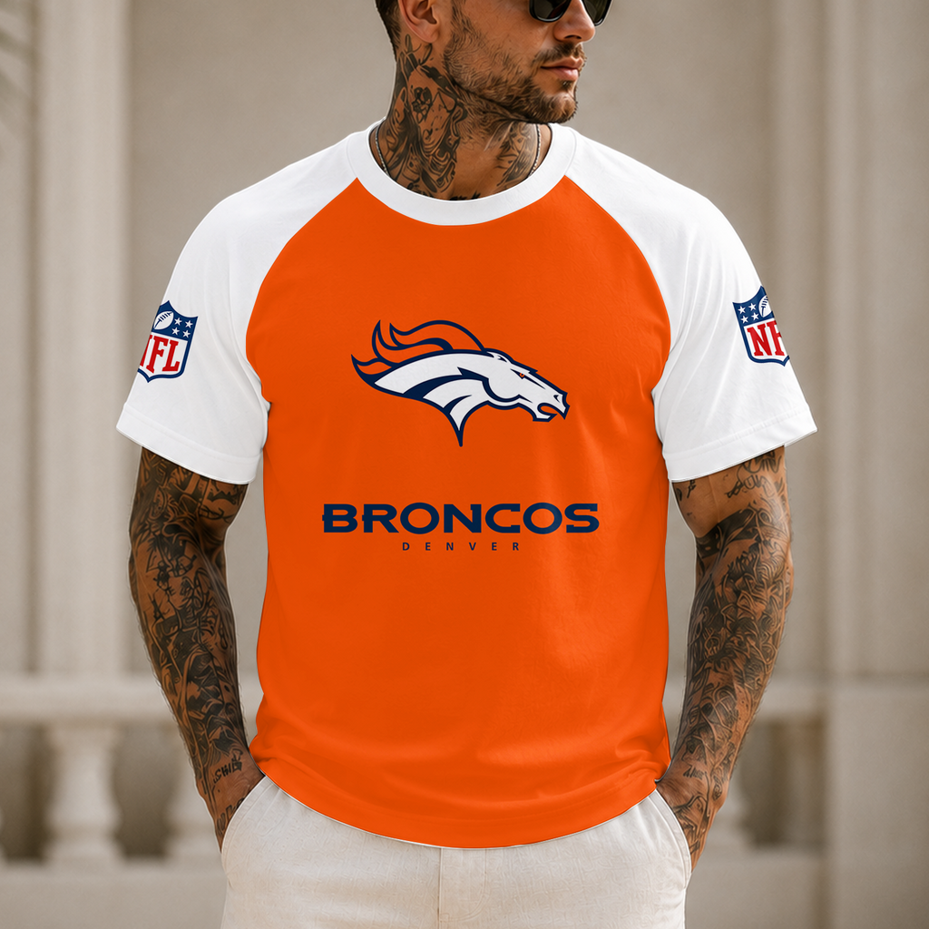 [SPECIAL OFFER] NEW CUSTOMIZED NFL13 DVB DENVER BRONCOS RAGLAN TEE