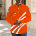[SPECIAL OFFER] NEW CUSTOMIZED NFL13 DVB DENVER BRONCOS MEN'S LONG SLEEVE BUTTON-UP SHIRT