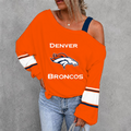 [SPECIAL OFFER] NEW CUSTOMIZED NFL13 DVB DENVER BRONCOS WOMEN'S OFF-SHOULDER LONG SLEEVE SHIRT
