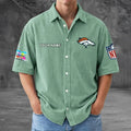 [SPECIAL OFFER] NEW CUSTOMIZED NFL13 DVB DENVER BRONCOS SEERSUCKER BUTTON SHIRT