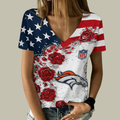 [SPECIAL OFFER] NEW CUSTOMIZED NFL13 DVB DENVER BRONCOS V-NECK FEMALE SHIRT