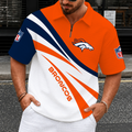 [SPECIAL OFFER] NEW CUSTOMIZED NFL13 DVB DENVER BRONCOS QUARTER-ZIP POLO SHIRT