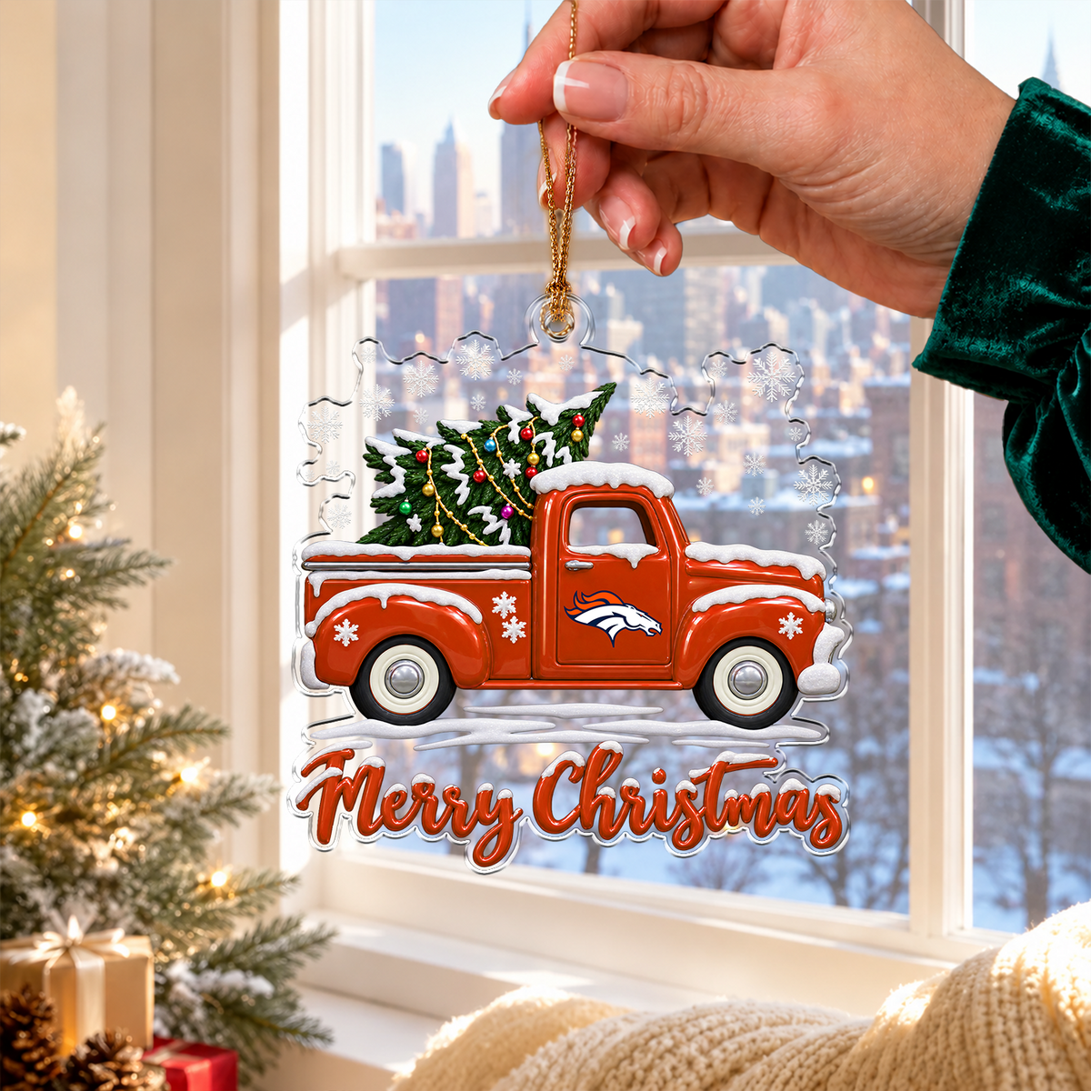 [SPECIAL OFFER] NEW CUSTOMIZED NFL13 DVB DENVER BRONCOS CHRISTMAS ACRYLIC ORNAMENT