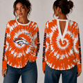 [SPECIAL OFFER] NEW CUSTOMIZED NFL13 DVB DENVER BRONCOS WOMEN'S BACK V-CUT LONG-SLEEVE SHIRT