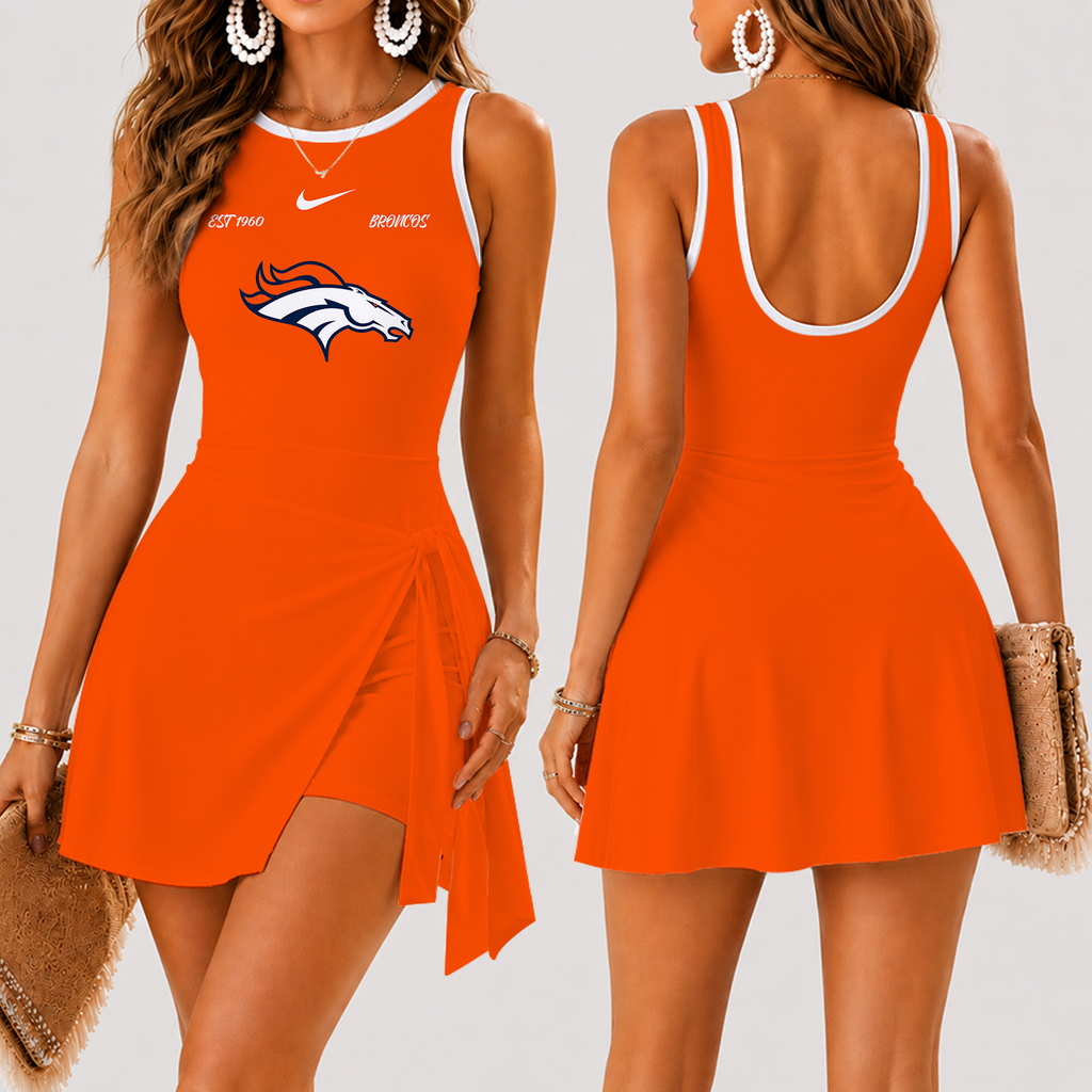 [SPECIAL OFFER] NEW CUSTOMIZED NFL13 DVB DENVER BRONCOS WOMEN'S SUMMER SKORT DRESS