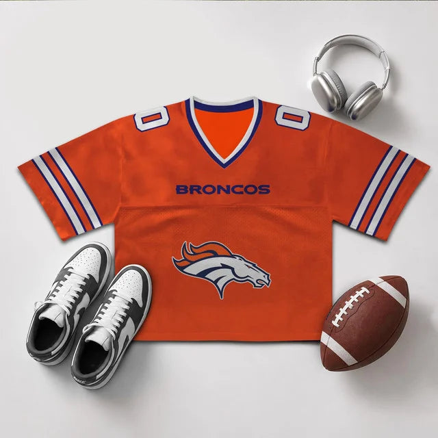 [SPECIAL OFFER] NEW CUSTOMIZED NFL13 DVB DENVER BRONCOS V-NECK JERSEY CROP TOP