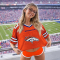 [SPECIAL OFFER] NEW CUSTOMIZED NFL13 DVB DENVER BRONCOS V-NECK JERSEY CROP TOP