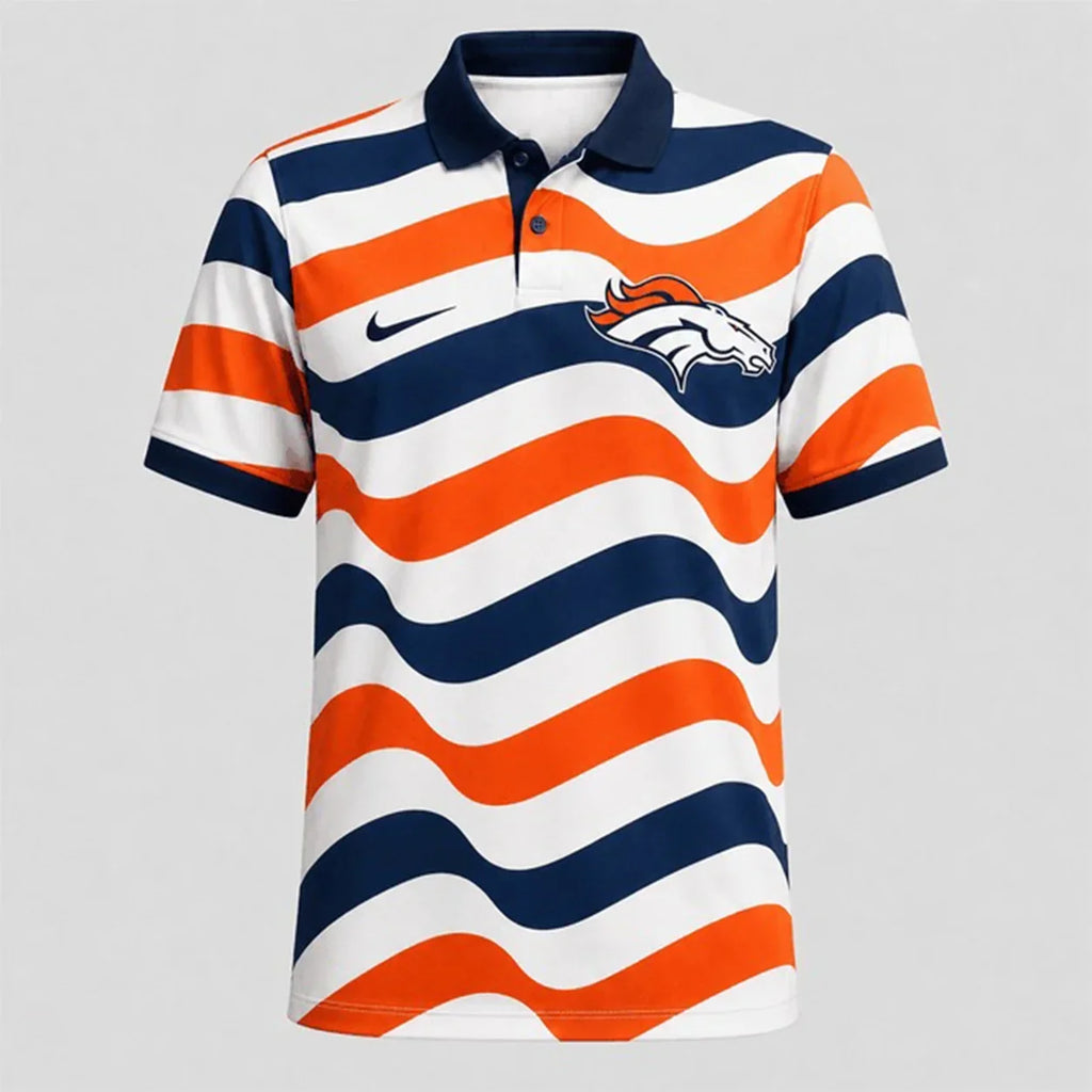 [SPECIAL OFFER] NEW CUSTOMIZED NFL13 DVB DENVER BRONCOS STRIPED POLO SHIRT