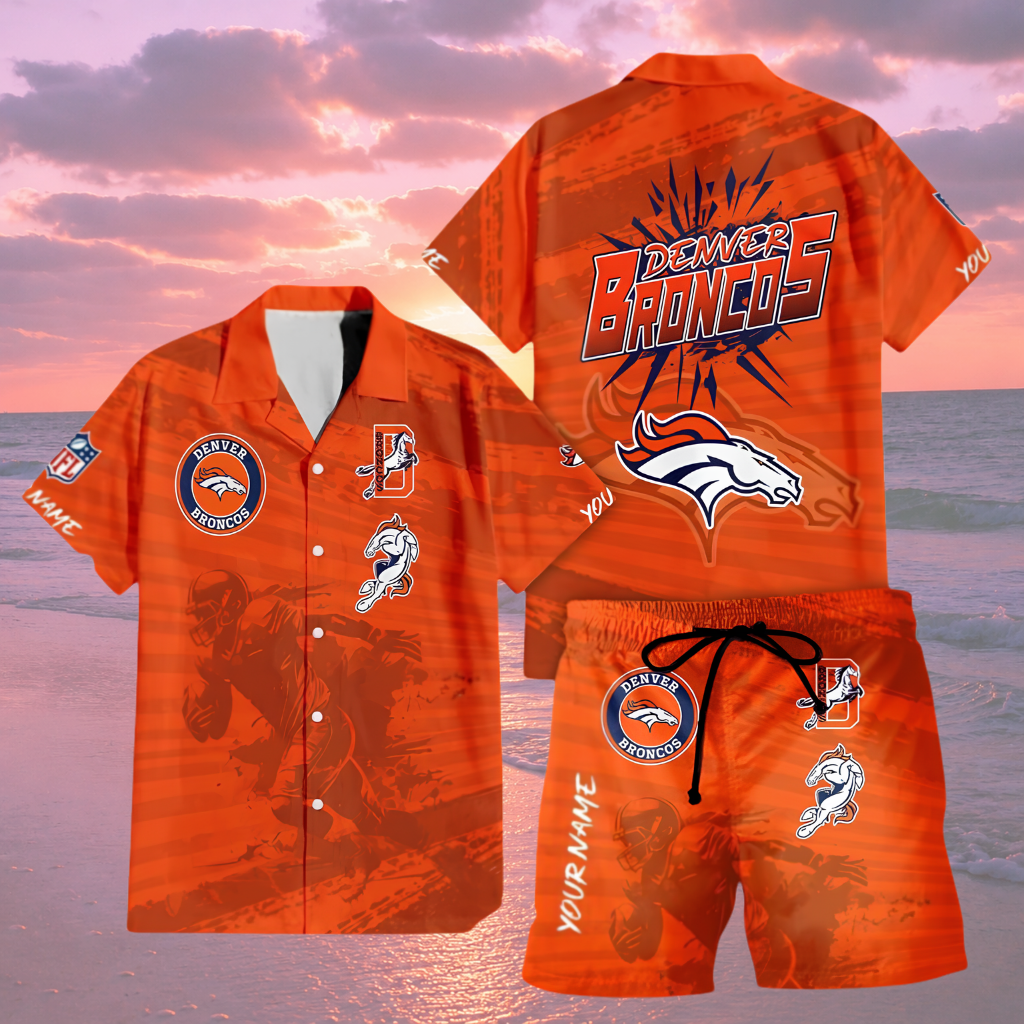 [SPECIAL OFFER] NEW CUSTOMIZED NFL13 DVB DENVER BRONCOS UNISEX HAWAIIAN SHIRT & SHORTS SET