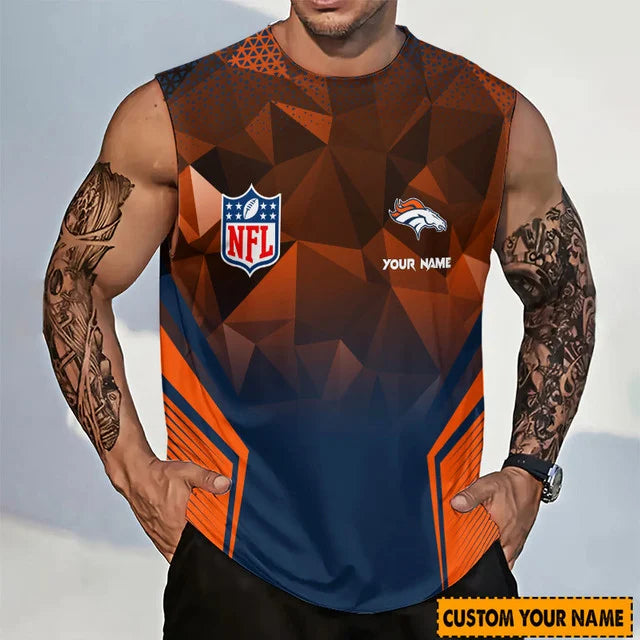 [SPECIAL OFFER] NEW CUSTOMIZED NFL13 DVB DENVER BRONCOS MEN'S GYM SHIRT