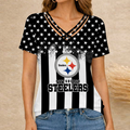 [SPECIAL OFFER] NEW CUSTOMIZED NFL14 PSB PITTSBURGH STEELERS V-NECK SHIRT