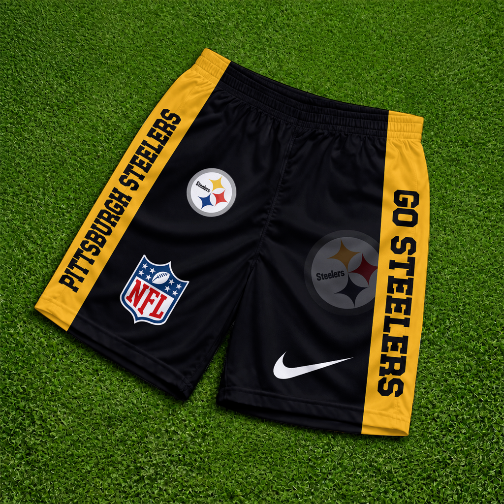 [SPECIAL OFFER] NEW CUSTOMIZED NFL14 PSB PITTSBURGH STEELERS SHORT PANTS