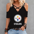 [SPECIAL OFFER] NEW CUSTOMIZED NFL14 PSB PITTSBURGH STEELERS CRISS CROSS V-NECK TOP