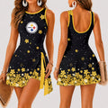 [SPECIAL OFFER] NEW CUSTOMIZED NFL14 PSB PITTSBURGH STEELERS WOMEN'S SUMMER SKORT DRESS