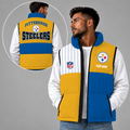 [SPECIAL OFFER] NEW CUSTOMIZED NFL14 PSB PITTSBURGH STEELERS SLEEVELESS PUFFER VEST