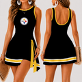 [SPECIAL OFFER] NEW CUSTOMIZED NFL14 PSB PITTSBURGH STEELERS WOMEN'S SUMMER SKORT DRESS