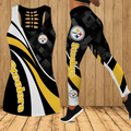 [SPECIAL OFFER] NEW CUSTOMIZED NFL14 PSB PITTSBURGH STEELERS HOLLOW TANK TOP & LEGGINGS SET