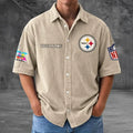[SPECIAL OFFER] NEW CUSTOMIZED NFL14 PSB PITTSBURGH STEELERS SEERSUCKER BUTTON SHIRT