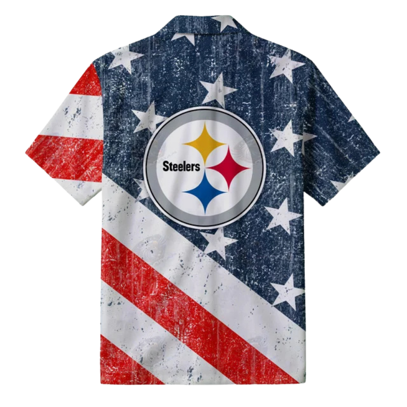 [SPECIAL OFFER] NEW CUSTOMIZED NFL14 PSB PITTSBURGH STEELERS PATRIOTIC 250 USA HAWAIIAN SHIRT