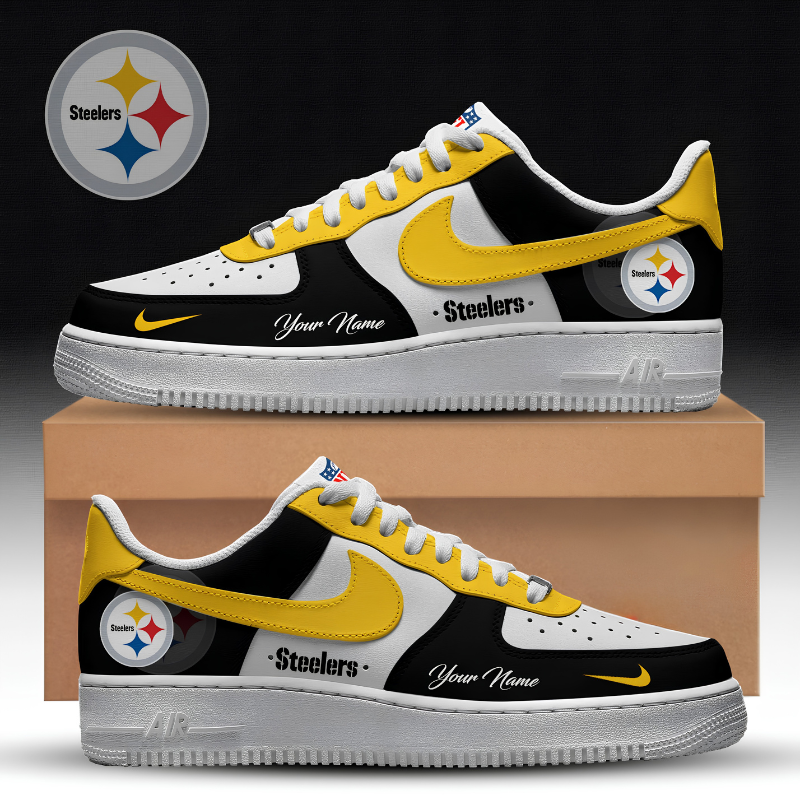 [SPECIAL OFFER] NEW CUSTOMIZED NFL14 PSB PITTSBURGH STEELERS AF1 SNEAKERS