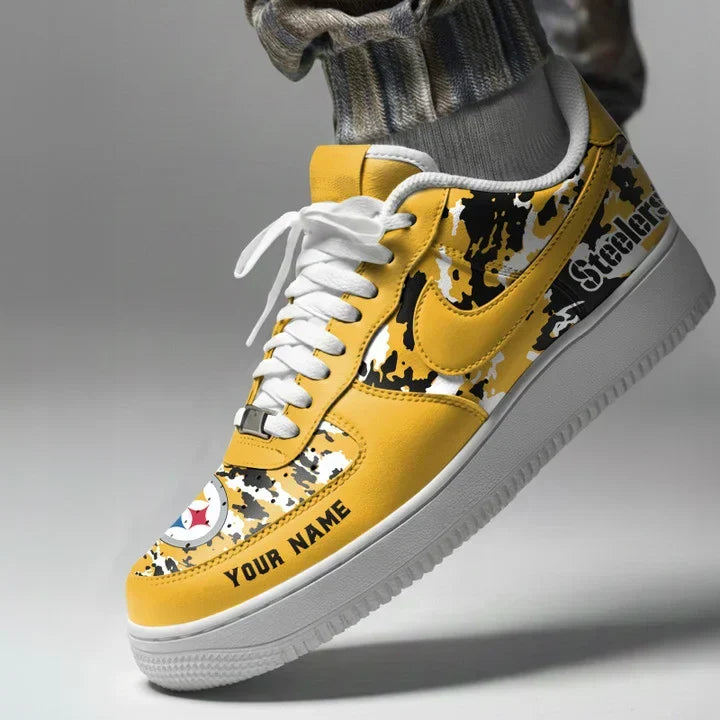 [SPECIAL OFFER] NEW CUSTOMIZED NFL14 PSB PITTSBURGH STEELERS AF1 SNEAKERS