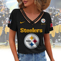 [SPECIAL OFFER] NEW CUSTOMIZED NFL14 PSB PITTSBURGH STEELERS V-NECK SHIRT