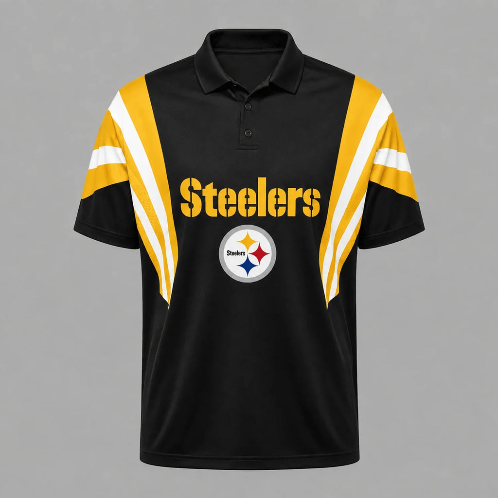 [SPECIAL OFFER] NEW CUSTOMIZED NFL14 PSB PITTSBURGH STEELERS POLO SHIRT