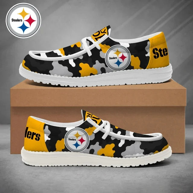 [SPECIAL OFFER] NEW CUSTOMIZED NFL14 PSB PITTSBURGH STEELERS LOAFER SHOES