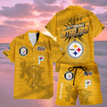 [SPECIAL OFFER] NEW CUSTOMIZED NFL14 PSB PITTSBURGH STEELERS UNISEX HAWAIIAN SHIRT & SHORTS SET