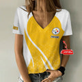 [SPECIAL OFFER] NEW CUSTOMIZED NFL14 PSB PITTSBURGH STEELERS V-NECK FEMALE SHIRT