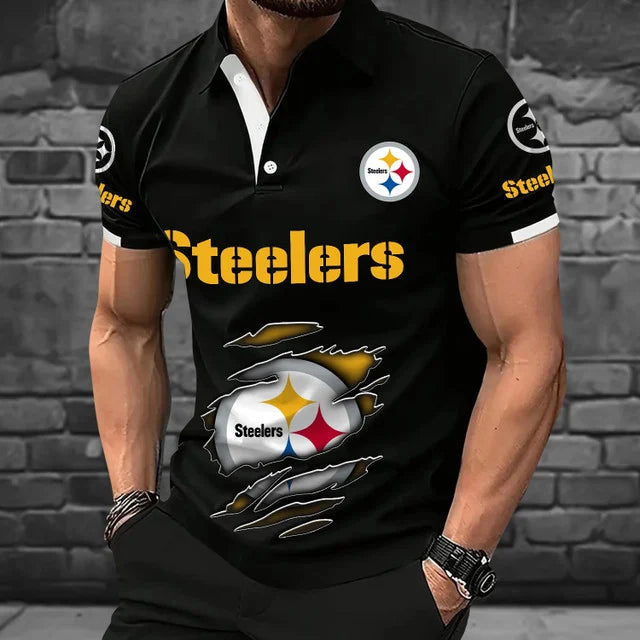 [SPECIAL OFFER] NEW CUSTOMIZED NFL14 PSB PITTSBURGH STEELERS POLO SHIRT