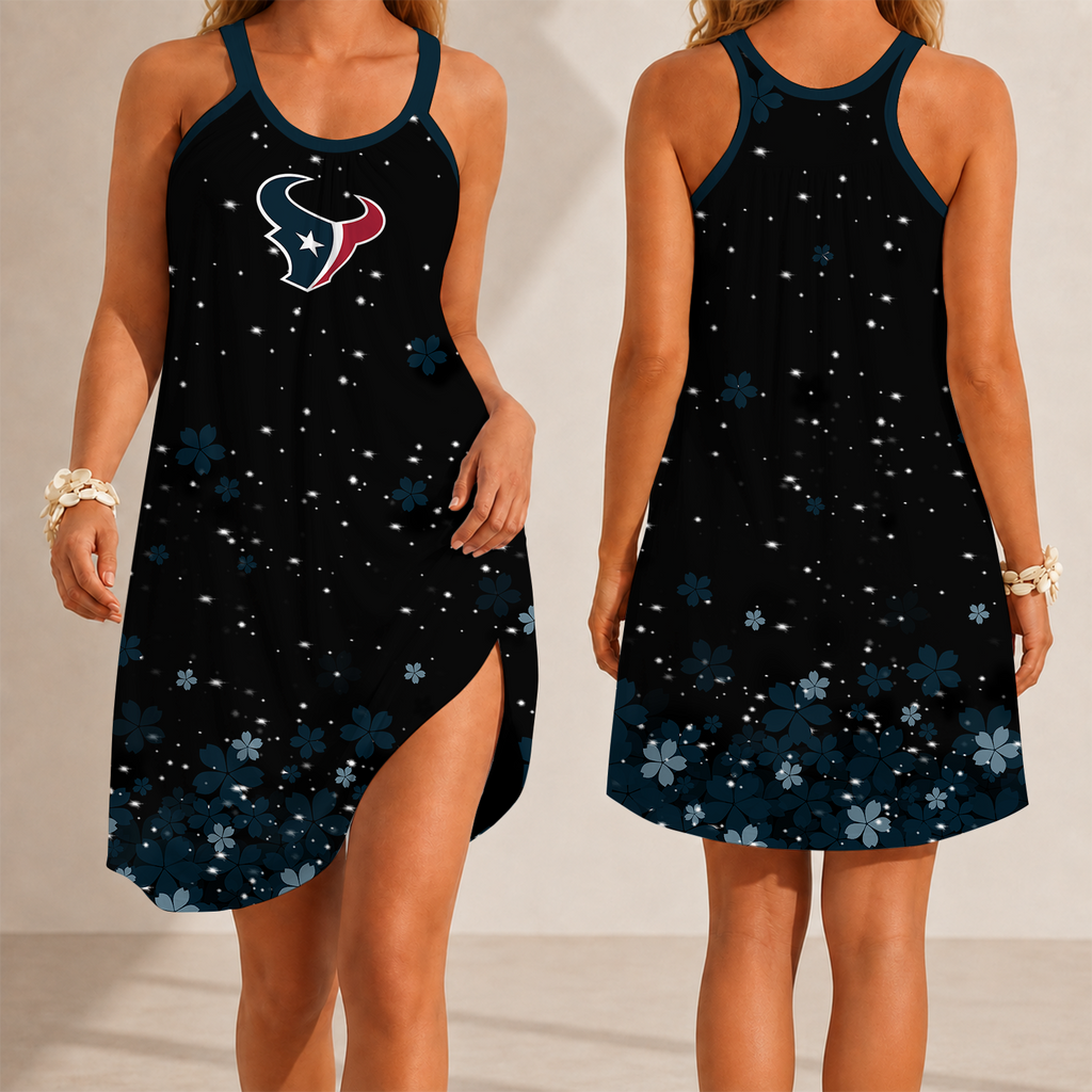 [SPECIAL OFFER] NEW CUSTOMIZED NFL15 HTT HOUSTON TEXANS CAMISOLE DRESS