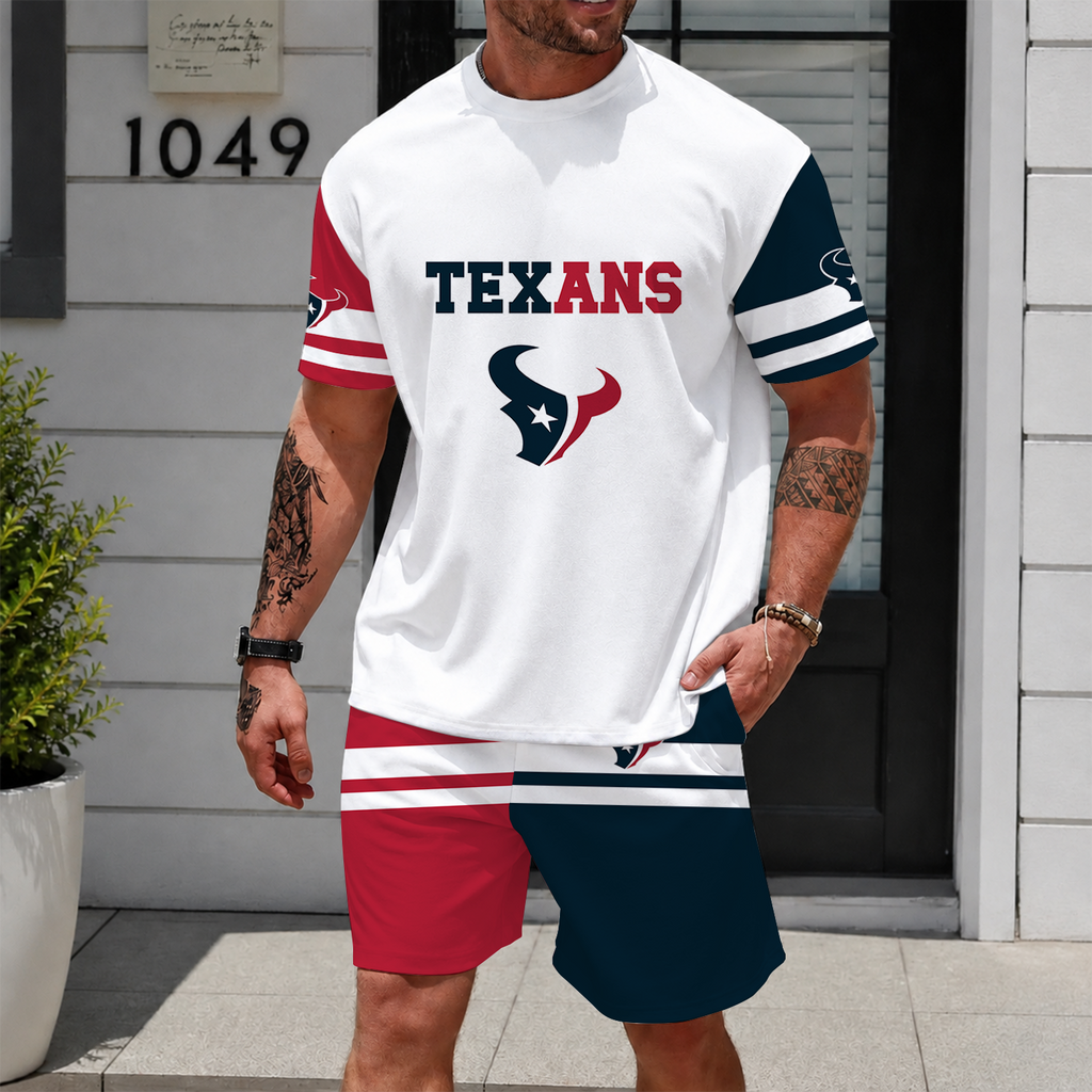 [SPECIAL OFFER] NEWCUSTOMIZED NFL15 HTT HOUSTON TEXANS UNISEX T-SHIRT & SHORTS SET