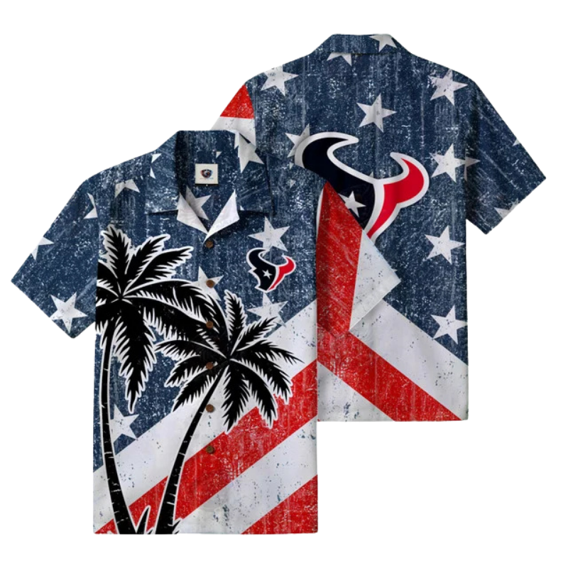 [SPECIAL OFFER] NEW CUSTOMIZED NFL15 HTT HOUSTON TEXANS PATRIOTIC 250 USA HAWAIIAN SHIRT
