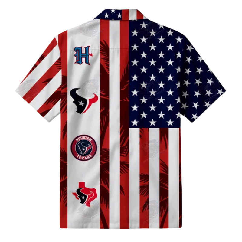 [SPECIAL OFFER] NEW CUSTOMIZED NFL15 HTT HOUSTON TEXANS PATRIOTIC 250 USA HAWAIIAN SHIRT