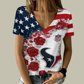 [SPECIAL OFFER] NEW CUSTOMIZED NFL15 HTT HOUSTON TEXANS V-NECK FEMALE SHIRT