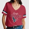 [SPECIAL OFFER] NEW CUSTOMIZED NFL15 HTT HOUSTON TEXANS V-NECK FEMALE SHIRT