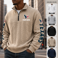 [SPECIAL OFFER] NEW CUSTOMIZED NFL15 HTT HOUSTON TEXANS MULTICOLOR QUARTER-ZIP SWEATSHIRT
