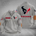 [SPECIAL OFFER] NEW CUSTOMIZED NFL15 HTT HOUSTON TEXANS MULTICOLOR STRIPED QUATER ZIP SWEATSHIRT