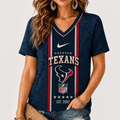 [SPECIAL OFFER] NEW CUSTOMIZED NFL15 HTT HOUSTON TEXANS V-NECK FEMALE SHIRT