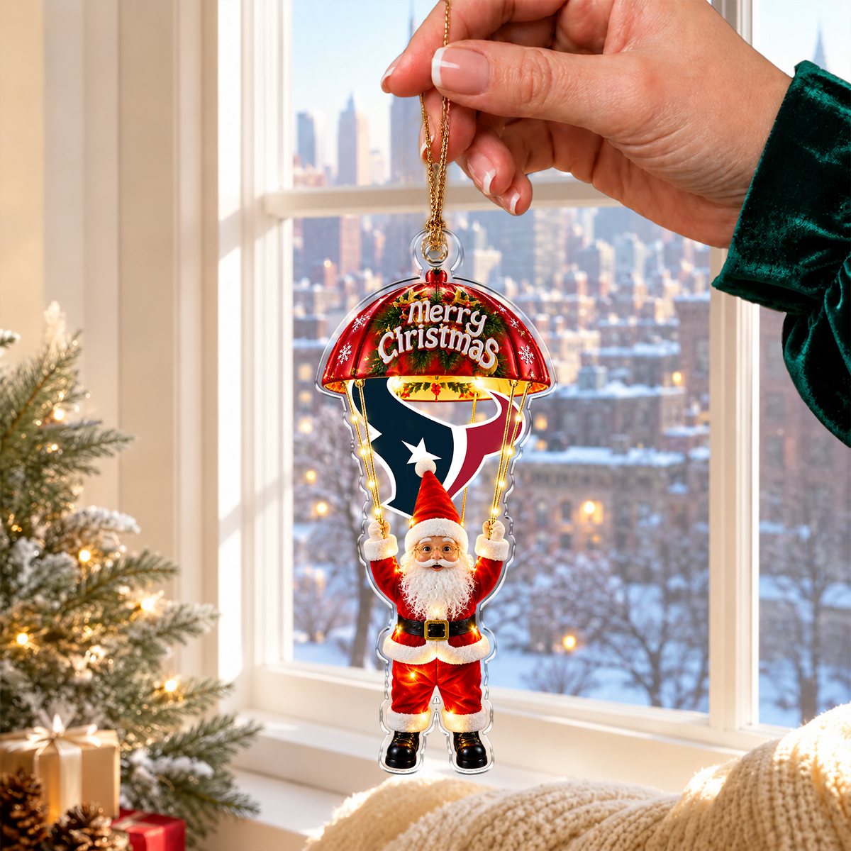 [SPECIAL OFFER] NEW CUSTOMIZED NFL15 HTT HOUSTON TEXANS CHRISTMAS ACRYLIC ORNAMENT