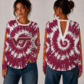 [FAN FAVORITE] NEW CUSTOMIZED NCAA FBS15 VTH VIRGINIA TECH HOKIES WOMEN'S BACK V-CUT LONG-SLEEVE SHIRT