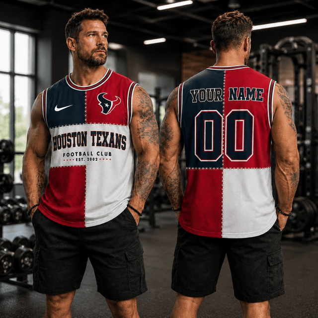 [SPECIAL OFFER] NEW CUSTOMIZED NFL15 HTT HOUSTON TEXANS MEN'S GYM SHIRT