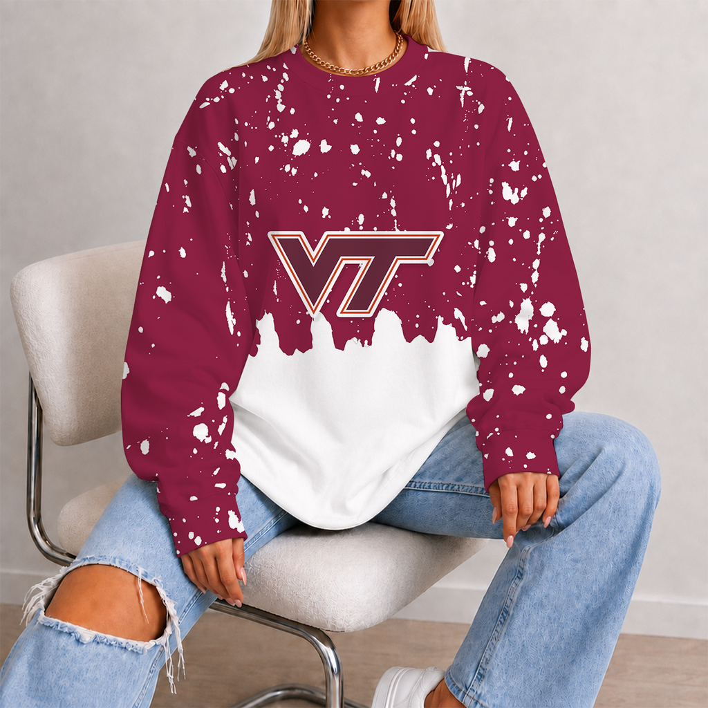 [FAN FAVORITE] NEW CUSTOMIZED NCAA FBS15 VTH VIRGINIA TECH HOKIES UNISEX SWEATSHIRT