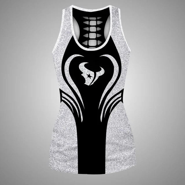[SPECIAL OFFER] NEW CUSTOMIZED NFL15 HTT HOUSTON TEXANS HOLLOW TANK TOP & LEGGINGS SET