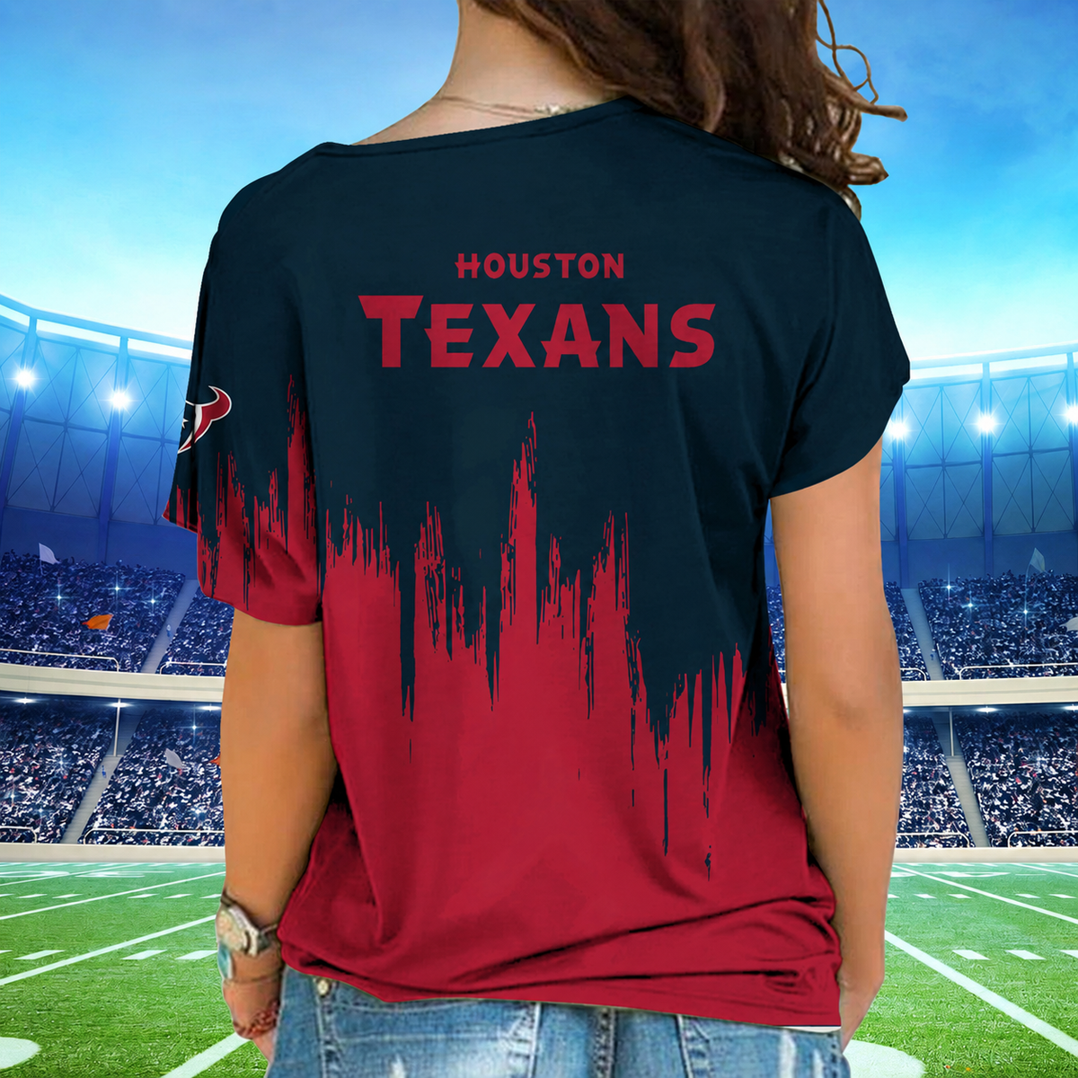 [SPECIAL OFFER] NEW CUSTOMIZED NFL15 HTT HOUSTON TEXANS SHOULDER SHIRT