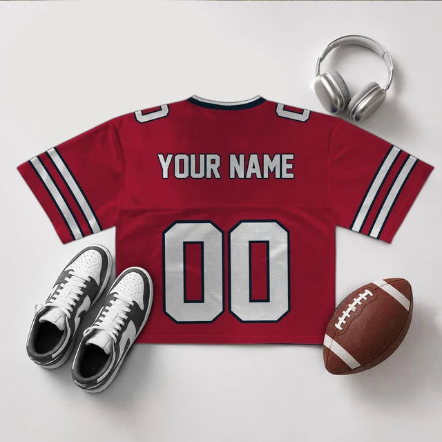 [SPECIAL OFFER] NEW CUSTOMIZED NFL15 HTT HOUSTON TEXANS V-NECK JERSEY CROP TOP