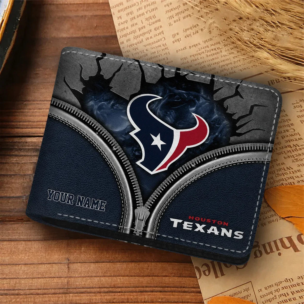 [SPECIAL OFFER] NEW CUSTOMIZED NFL15 HTT HOUSTON TEXANS LEATHER WALLET