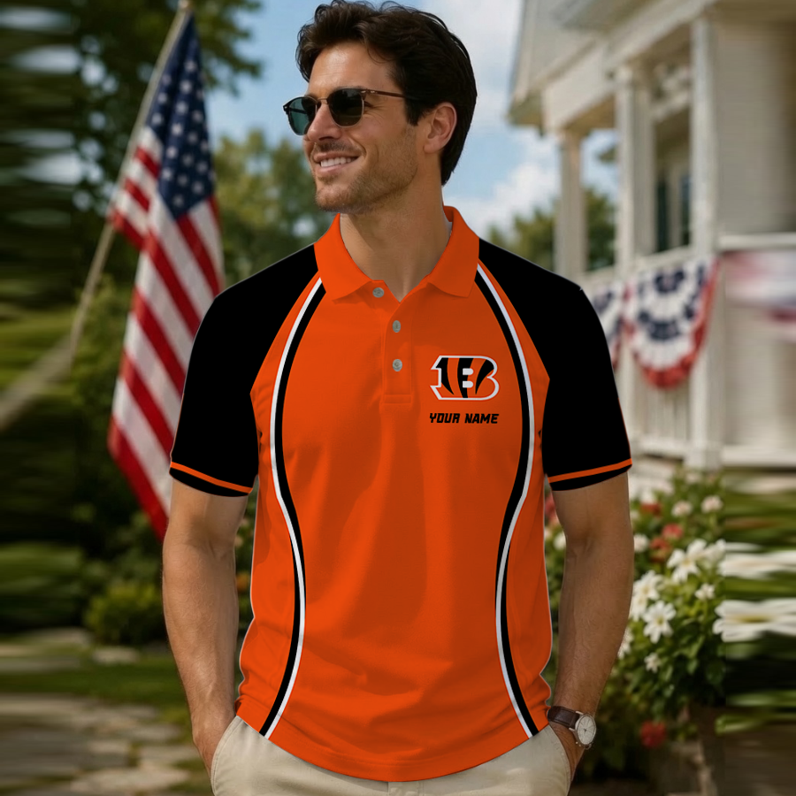 [SPECIAL OFFER] NEW CUSTOMIZED NFL16 CCB CINCINNATI BENGALS POLO SHIRT